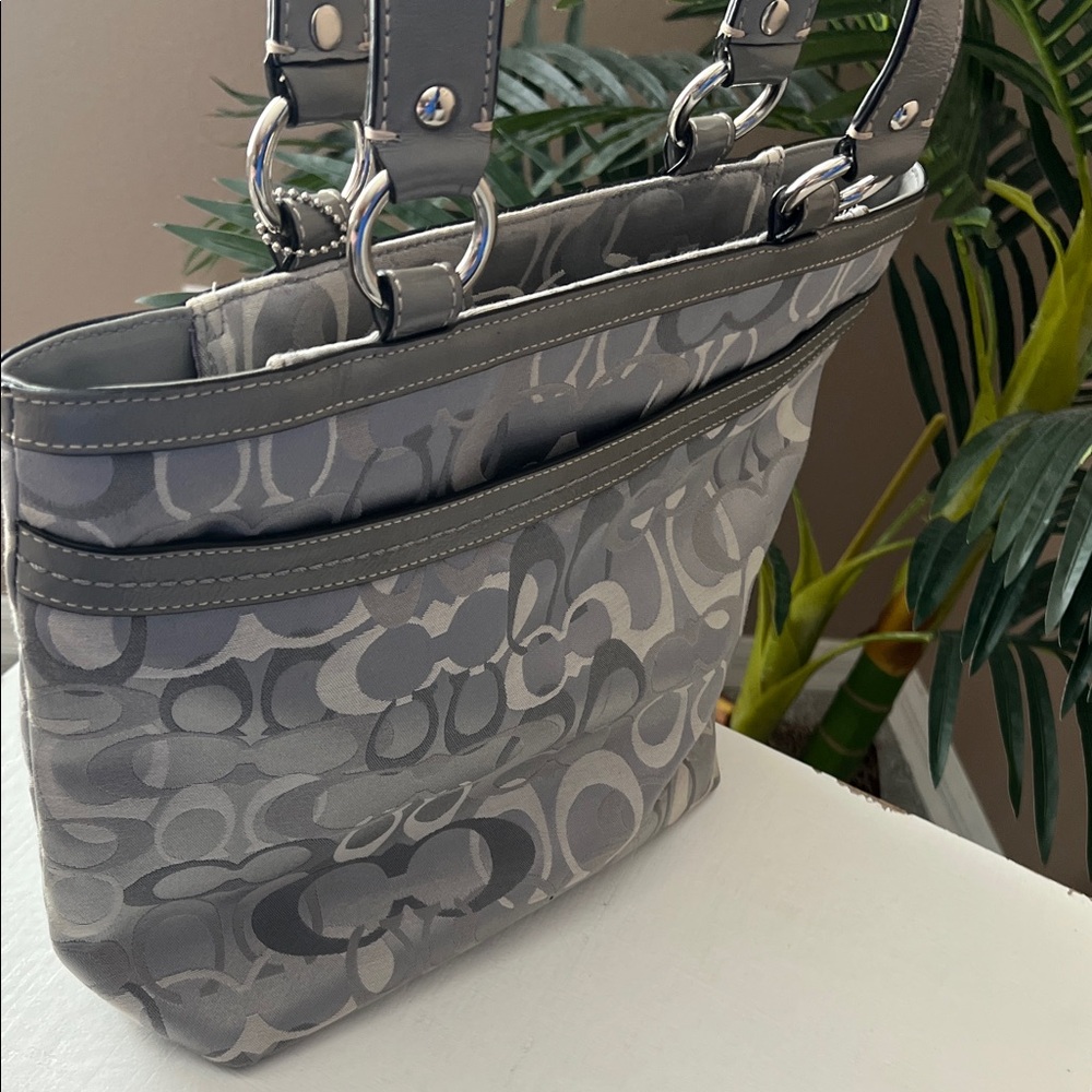 Coach Silver Signature Tote Bag - Picture 10 of 12